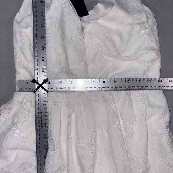 Layered with Love White Lace Mini Dress Bow Straps V-Neck Sleeveless Small NWT - Image 8