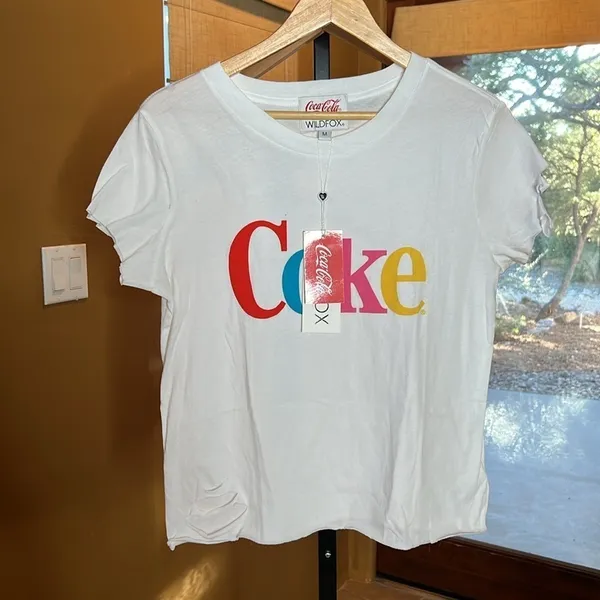 NWT Wildfox Coke Stellar White Graphic Tee Size Medium - Image 5