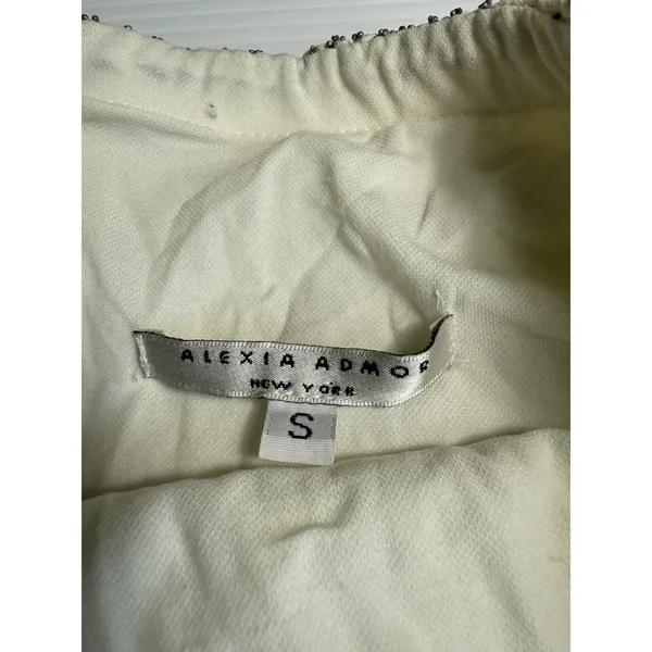 Alexia Admor New York Cream Black‎ Strapless Dress Small Patterned - Image 4