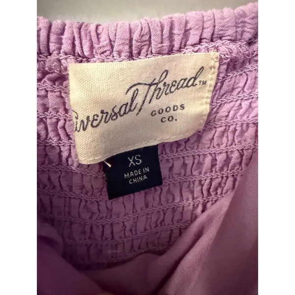 Universal Threads Lavender Purple Tiered Maxi Dress Womens XS Smocked Puff Sleeve - Image 8