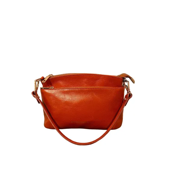 Divina Firenze Italy Lilia Orange Genuine Leather Crossbody Shoulder Purse New - Image 3