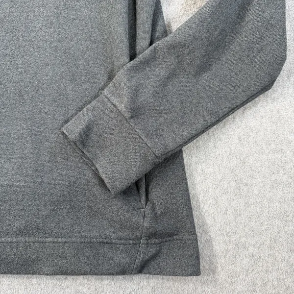 Adidas Women's Large Fleece Hooded Sweatshirt Gray Zippered Pockets Drawstring - Image 2