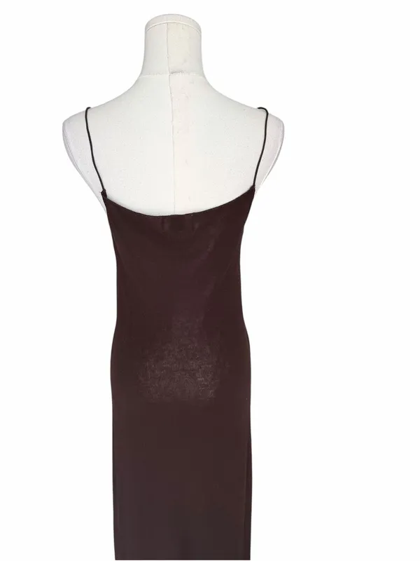 DISSH - Chocolate Brown Lightweight Knit Maxi Dress Sz S - Image 5