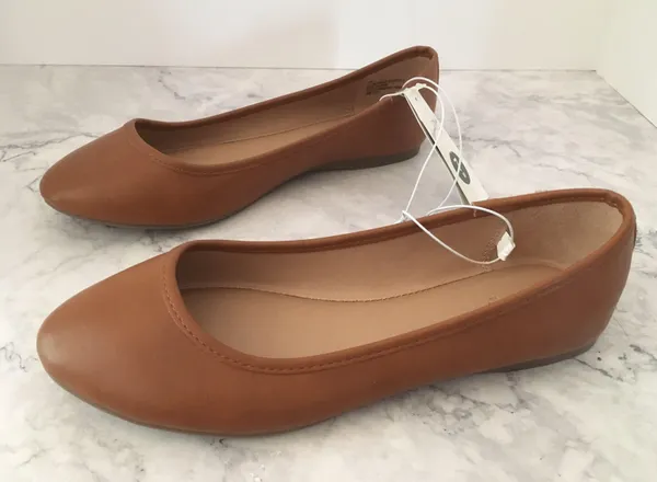 Ballet Flats, Size 7W Brown - Image 3