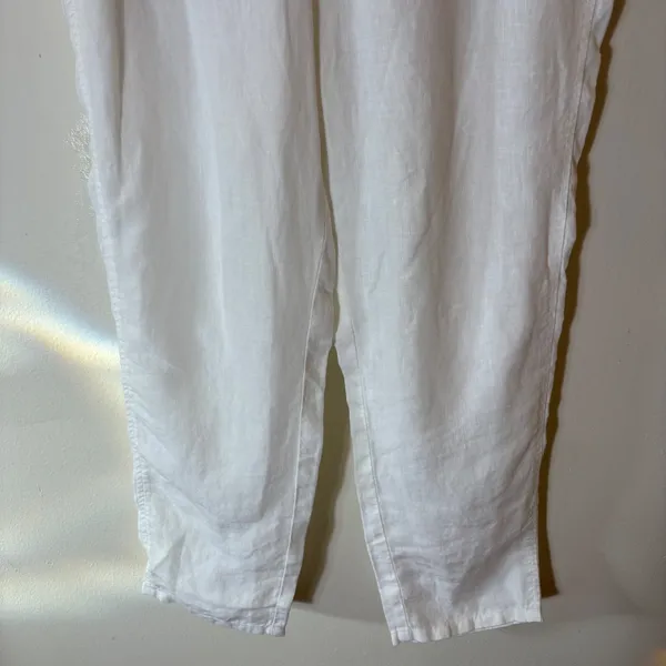J.‎ Jill Love Linen White Straight Leg Pull On Pants Size Medium - Image 3