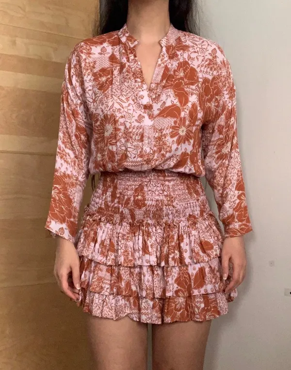 These Three Boutique Smocked Waist Tiered Mini Dress - Image 4