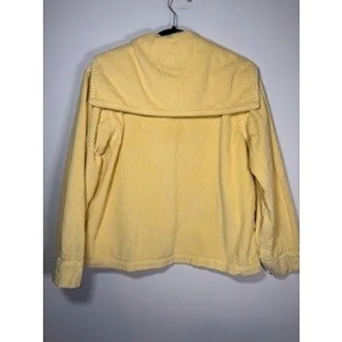 BIG BUD PRESS Corduroy‎ Sailor Jacket Medium Butter Yellow Button Up Boxy Retro - Image 4