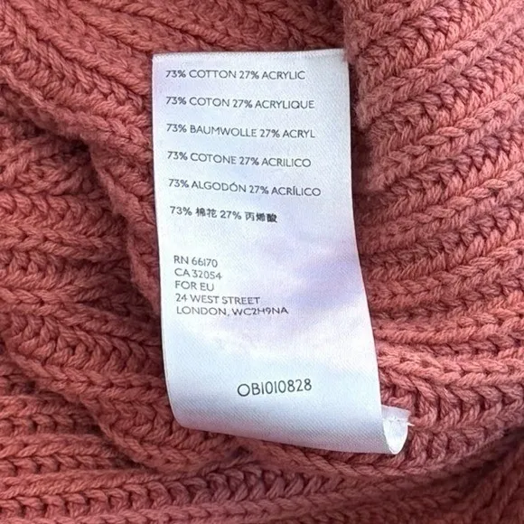 Free People Knit Cozy Pink Turtleneck Sweater Ruffle Cottagecore Feminine S - Image 9