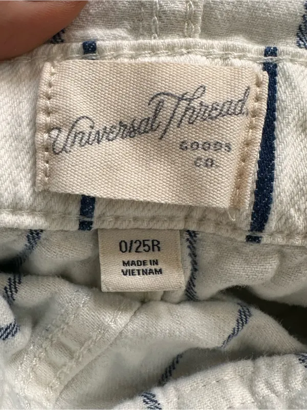 Universal Thread White Overalls with Blue Pinstripes Women’s Size XS (0) - Image 7