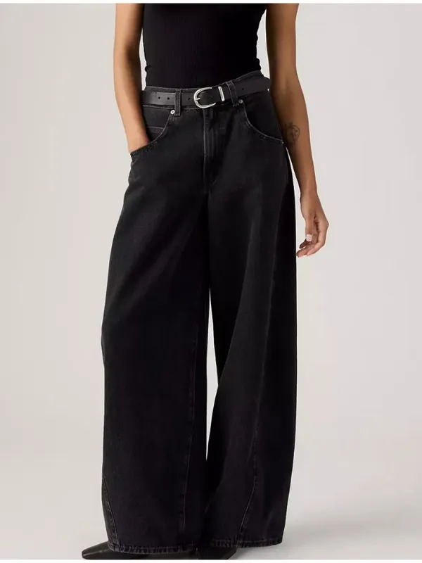New Levi's 24x30 Premium Super Baggy Barrel Women's Jeans Open Mind Black - Image 2