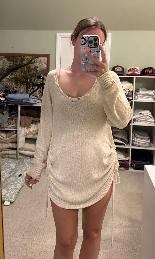 MABLE: Cream Knit Dress/Coverup - Image 2