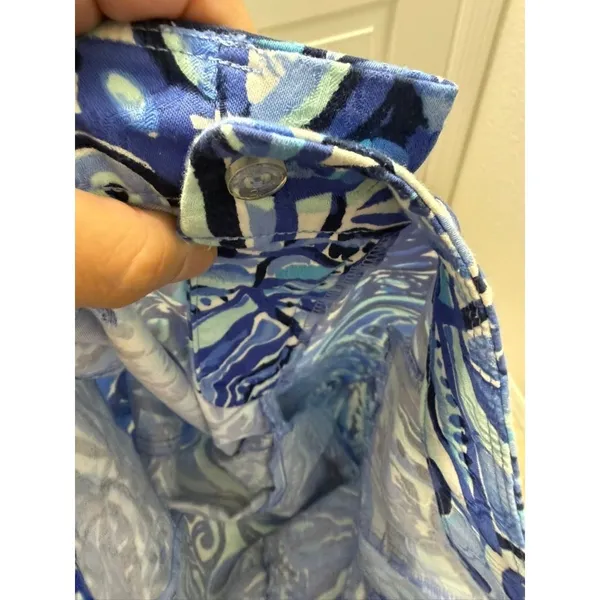 Lilly Pulitzer Kelly Skinny Ankle Pants Iris Blue Zanzibar Zoo Jacquard Womens 0 - Image 11