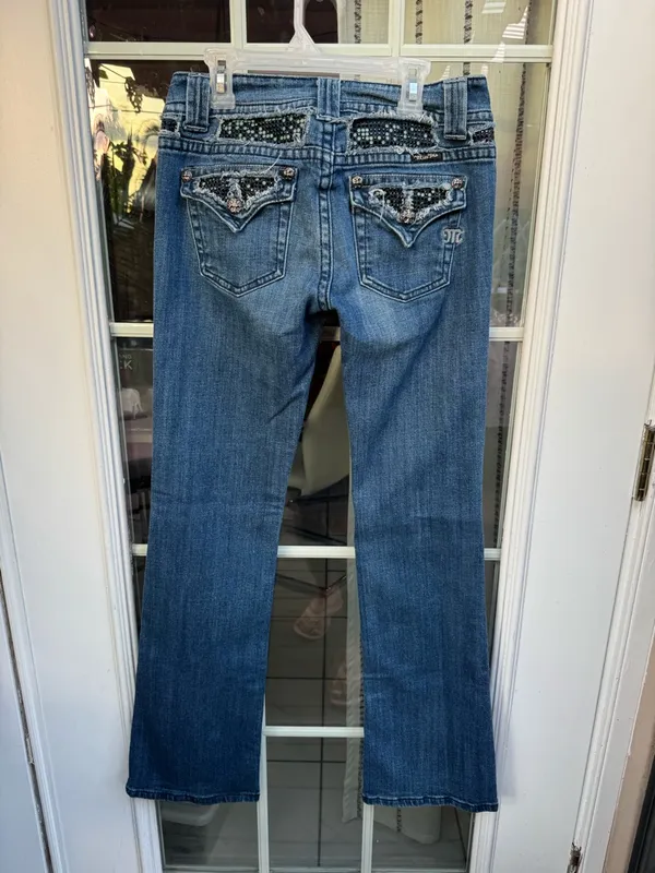 Y💐Miss Me Blue Embellished Wide Leg Jeans - Image 2