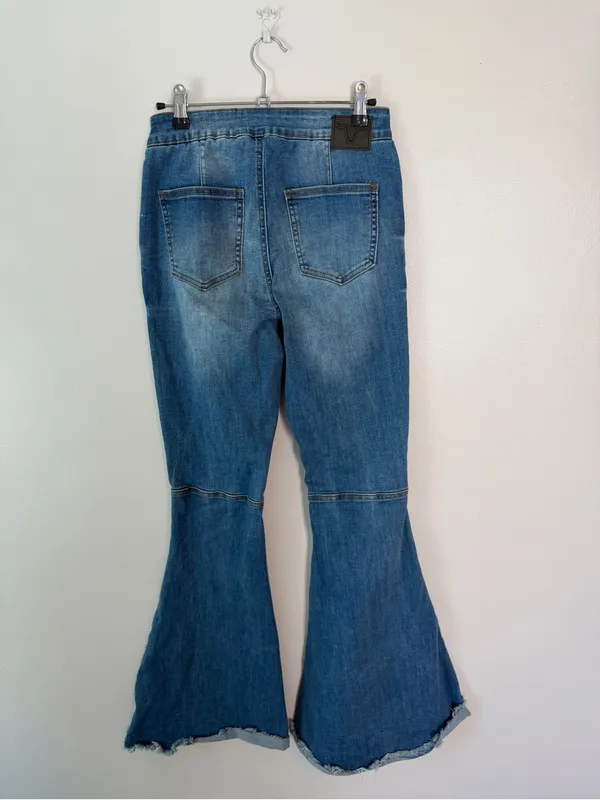 Lucky and Blessed Xtreme Flare Jeans 4 Distressed - Image 3