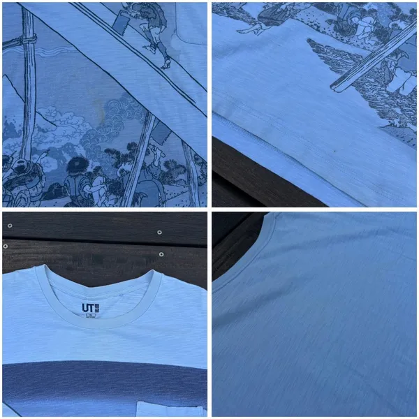 Light Blue Uniqlo Hokusai Mt Fuji Graphic Tee - Image 7