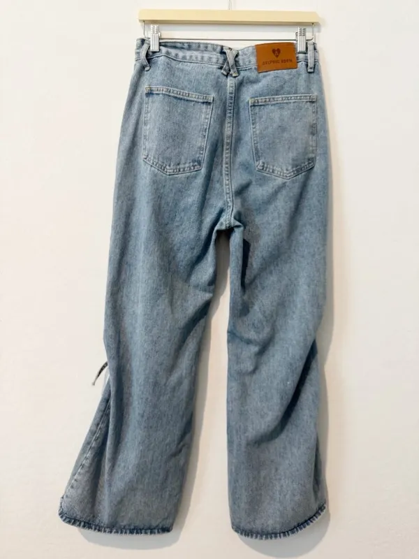 Aelfric Eden Cinched Bow Jeans Size 30 Baggy Wide Leg Streetwear Cyber Grunge - Image 12