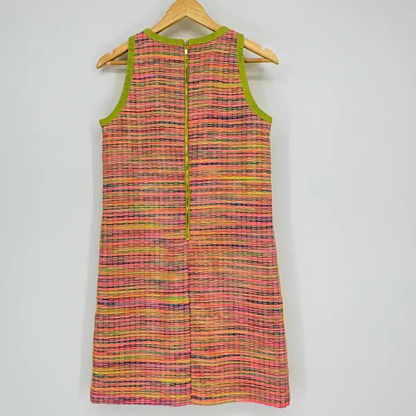 Alex Marie Tweed Shift Dress 4 Pink Lime Green Textured Sleeveless Stripe Knit‎ - Image 5