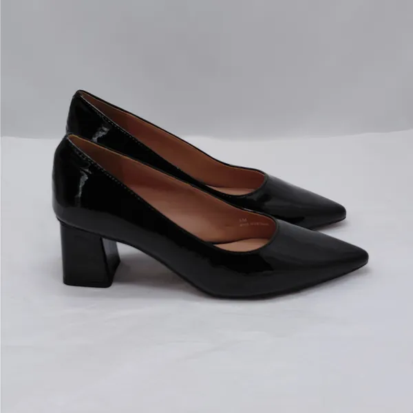 Linea Paolo Womens Pumps Size 6 Black Patent Office Chic Career Cocktail Shoes - Image 13