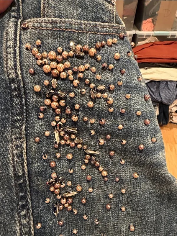 White House Black‎ Market Dark Blue Boot-Cut Jeans with Embellishment 4 nwt - Image 7