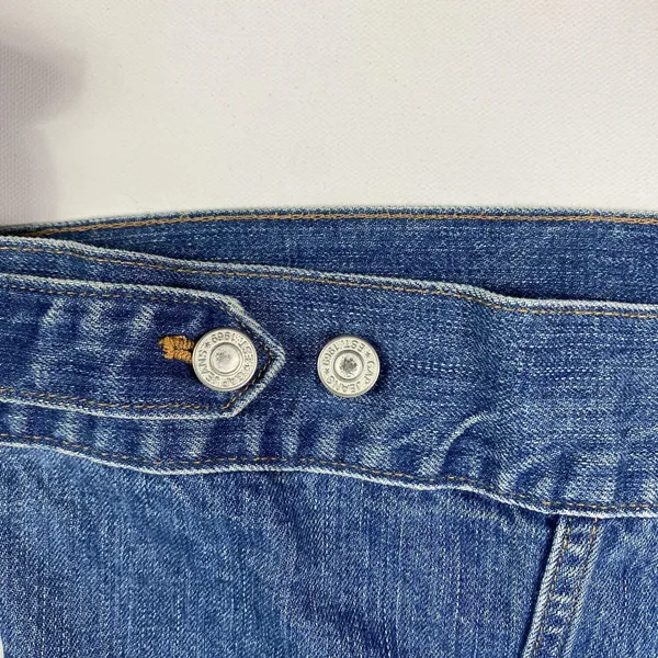 GAP Jeans Denim Trucker Jacket Womens Large Blue Button Front Monogram DJB Faded - Image 12