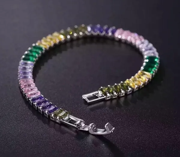 Women Rainbow Crystal Zirconia Bracelet - Image 3