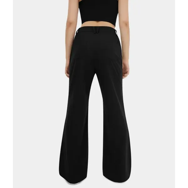 Halara High Waisted Belted Button Zipper Pocket Flare Casual Cargo Pants Black L - Image 2
