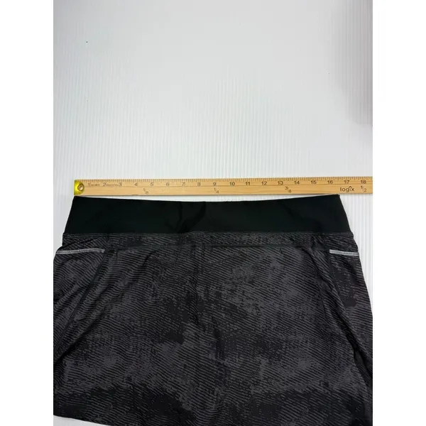 Lucy Active Skort‎ Athletic Running Skirt Built-In Shorts Black Gray L - Image 5