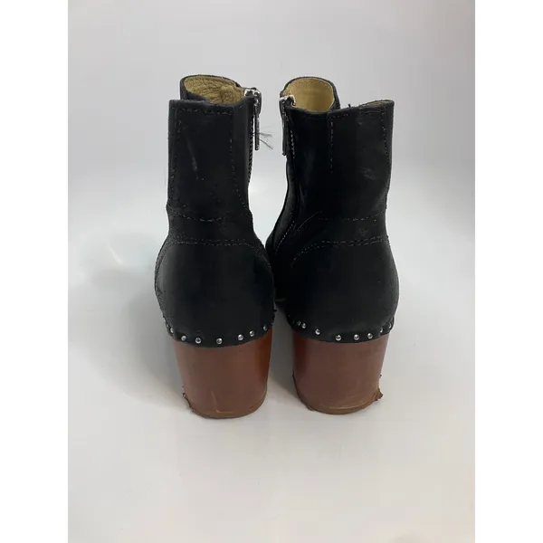 Troentorp black leather ankle Boots Women 38 Black Good Studded Clog casual - Image 5