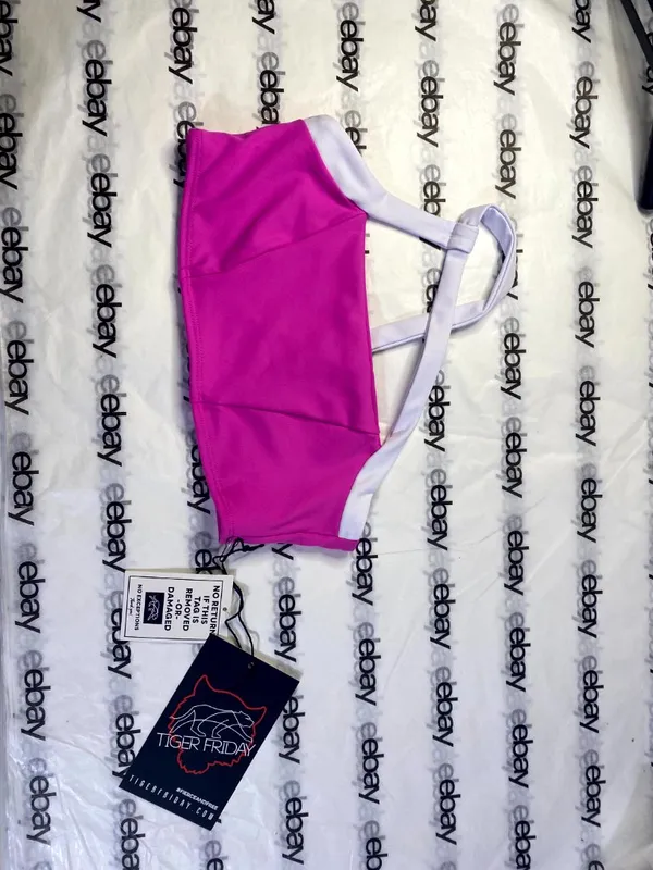 Tiger Friday High Drama Crop Top Skipper Pink/White Adult Small Dancewear NWT - Image 7