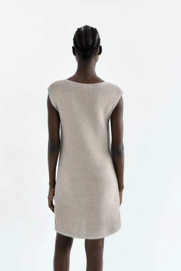 ZARA NWT  KNIT DRESS WITH METALLIC THREAD - Image 5