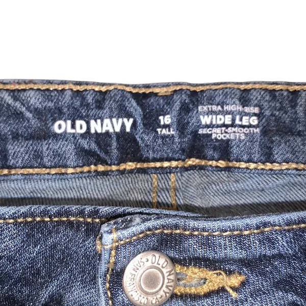 Old Navy 16 Tall Extra High Rise Wide Leg Jeans Secret Smooth Pockets - Image 3