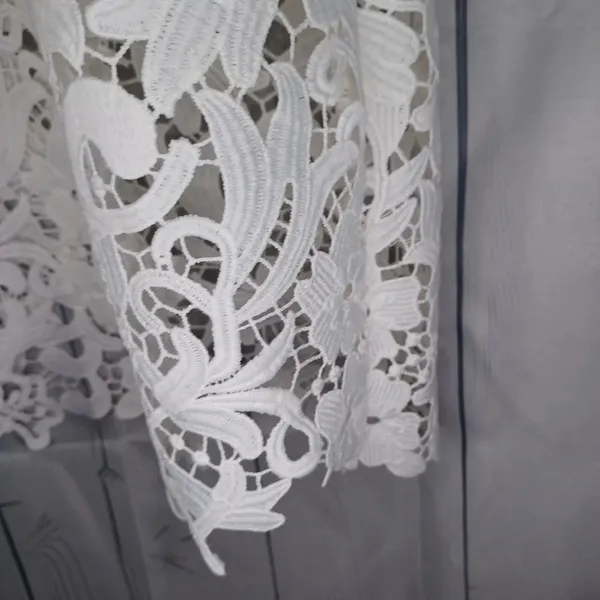 Zara Spaghetti strap white floral lace Boho cottagecore summer vacation dress - Image 12