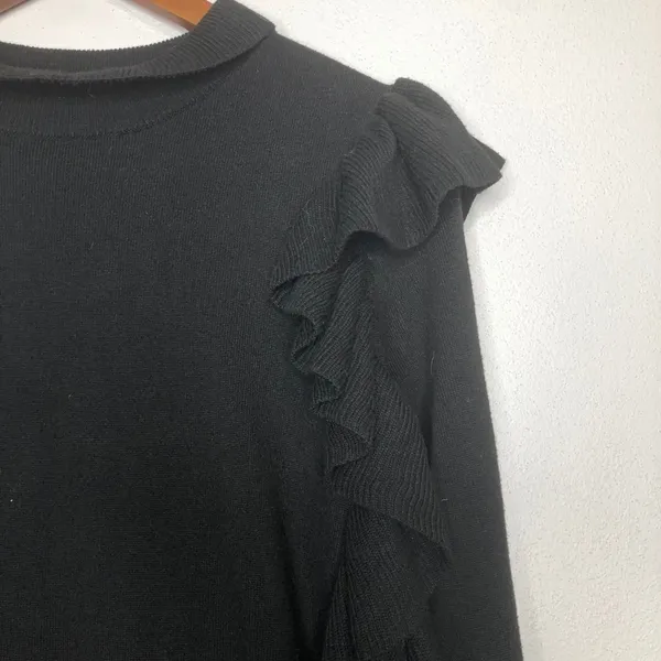 English Factory Ruffle‎ Turtleneck Sweater Black - Image 3