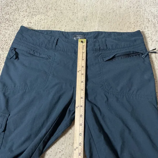REI Sahara Convertible Hiking Pants Women 12 Black Zip Off Cargo Trail UPF 50+ - Image 4