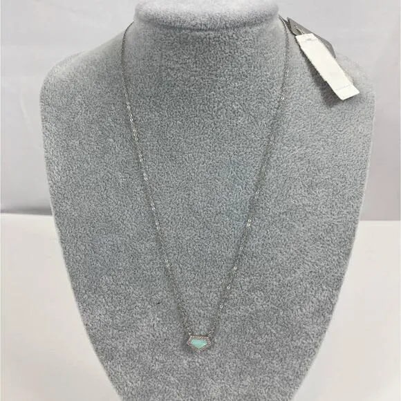 NWT Nordstrom Cubic Zirconia Stone Necklace Silver Chain - Image 2