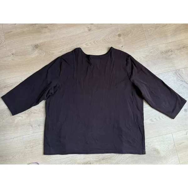 EUC Lauren Ralph Lauren brown 100% cotton 3/4 sleeve t-shirt MINIMALIST size 3X - Image 2