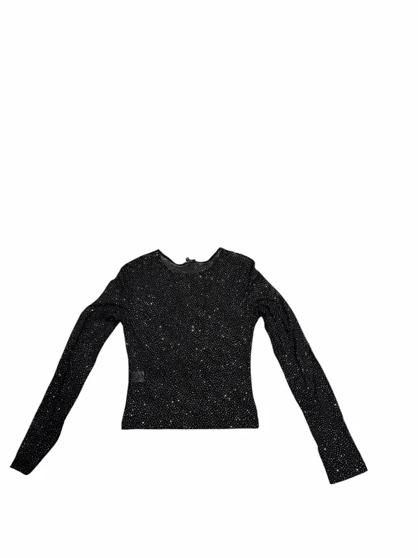 Love Tree Black Long-Sleeve Sparkle Crop Top - Image 5