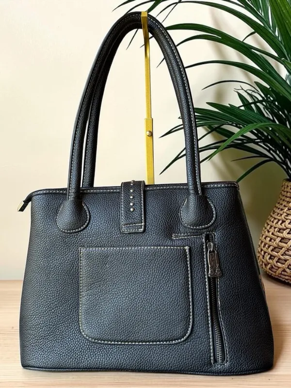 Trinity Ranch Embossed Turquoise Western Satchel Handbag Studded Purse - Image 3