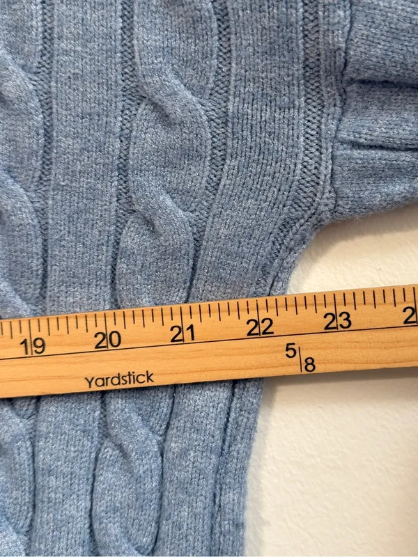 Cotton On Blue Cable Knit Crewneck Sweater Jumper Size Medium Box Fit - Image 7