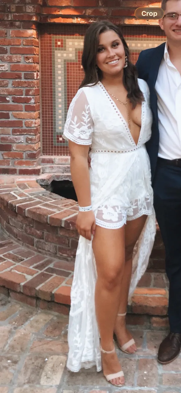 Showpo White lace romper with long skirt - Image 2