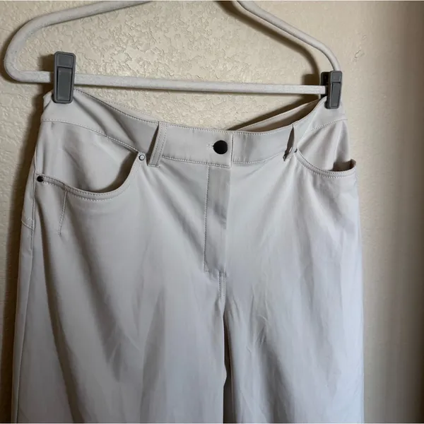 Lululemon City Sleek 5 Pocket Wide Leg HR 7/8 Pant‎ Sz 32 White Opal Plus Size - Image 3