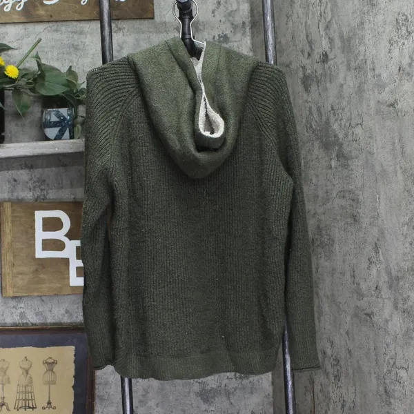 Lety & Me Womens Plus Size Sherpa Pullover Sweater Hooded Green 2X - Image 2