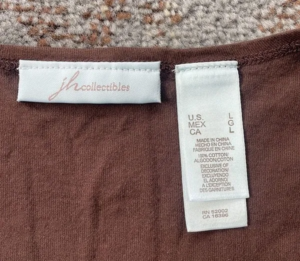 JH Collectibles Cap Sleeve Top Sequins Brown Large - Image 2
