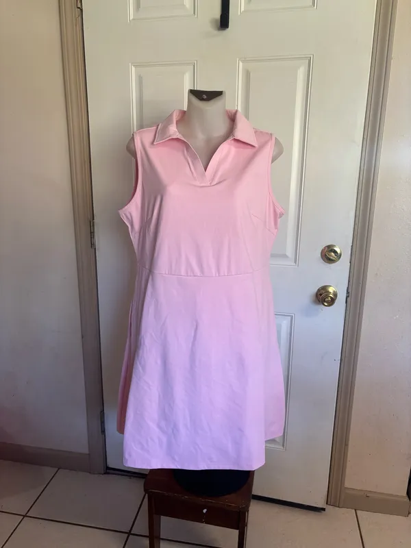Large FKEEP (Amazon) light Pink Golf Tennis V-Neck Dress/ Shorts - Image 3