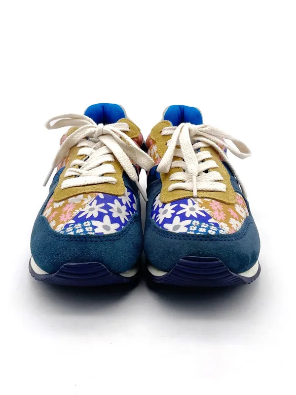 Inkkas Hendrix Jogger Sneakers Women’s Size 7 Patchwork Floral Suede Retro Shoes - Image 5