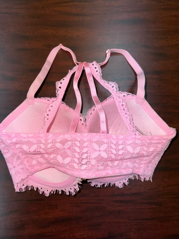 Victoria’s Secret Dream Angels Pink Lace lined Demi Bra 32DDD - Image 3