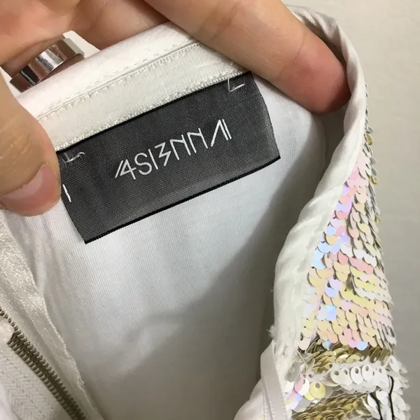 NWT 4SI3NNA Alina white sequins strapless dress - Image 7