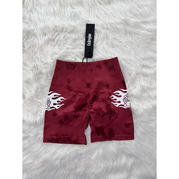 Civil Regime Blush Red Reaper Wash Kelly Seamless Shorts Size XS - Image 3