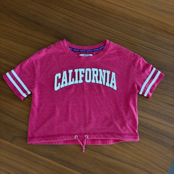 Limited Too Y2K Graphic Baby Tee Crop Juniors Medium California Preppy Americana - Image 6