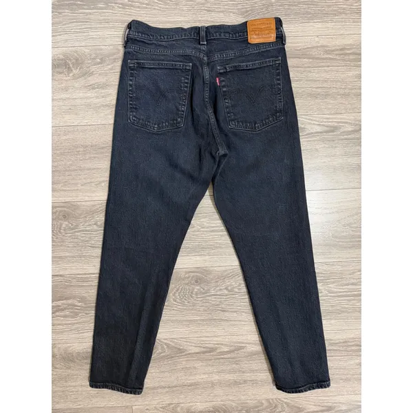 Levis Premium Wedgie Straight Jeans Womens 29 x 26‎ in Dark Wash Black High Rise - Image 2